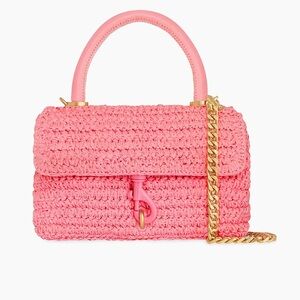 NWT Rebecca Minkoff Edie Woven Top Handle Bag- Rose
